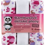 T-TOMI Bambusové BIO sada růžoví sloni 3 ks – Zbozi.Blesk.cz