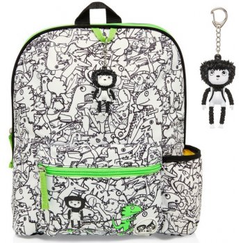 Babymel batoh Dino Zip a Zoe Black/White