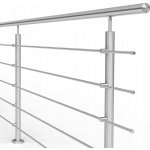 Ocelové zábradlí AVIS 100 cm stříbrné k přišroubování, 5 tyček, 2 sloupky, CE