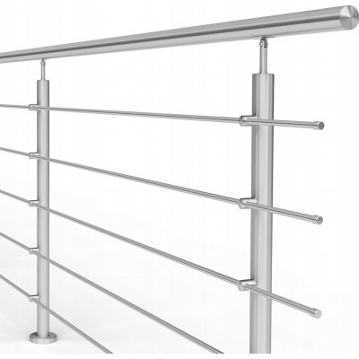 Zábradlí AVIS nerezová ocel stříbrné, 5 sloupků, 250 cm – Sleviste.cz