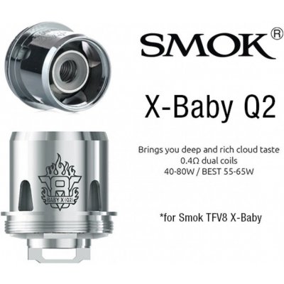 SMOK TFV8 X-Baby Q2 Žhavící hlava nerez 0,4ohm – Hledejceny.cz