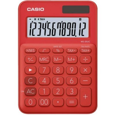 Casio Kalkulačka Casio MS 20 UC RD, červená – Zboží Mobilmania