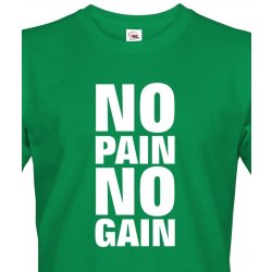 No pain no gain Canvas pánské tričko s krátkým rukávem zelená