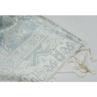 Jamawar velká Smetanová a blankytně modrá s ornamenty – Hledejceny.cz