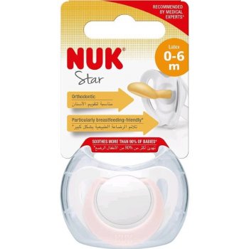 Nuk šidítko latex Star růžová