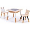 Dětský stoleček s židličkou Tender Leaf Toys Forest dřevěný stůl s úložným prostorem a dvě židle