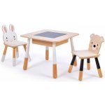Tender Leaf Toys Forest dřevěný stůl s úložným prostorem a dvě židle – Sleviste.cz