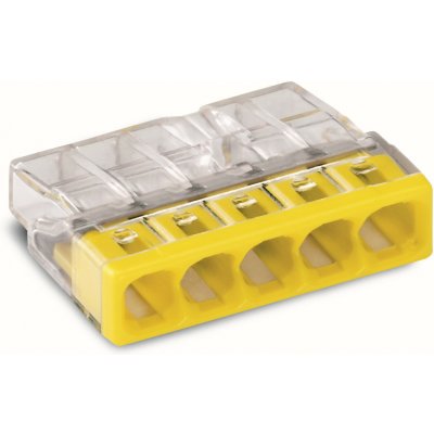 WAGO Svorka 2273-205 instalační PUSH WIRE® krabicová pro plné vodiče, 5 x 2,5 mm², žlutá/transparentní 2273-205 – Zboží Mobilmania