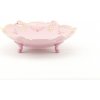 mísa a miska Leander miska Diana na nožkách růžový porcelán kytičky zlatá linka 19,5 cm