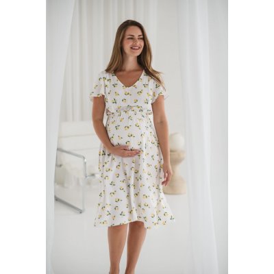 Těhotenské kojící šaty Lovely Midi Dress White with Lemons SS – Hledejceny.cz
