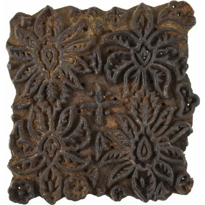 Sanu Babu Antik dřevěná raznice na tisk přehozů s indickým motivem 15 x 8 x 16 cm (XA) – Zboží Dáma