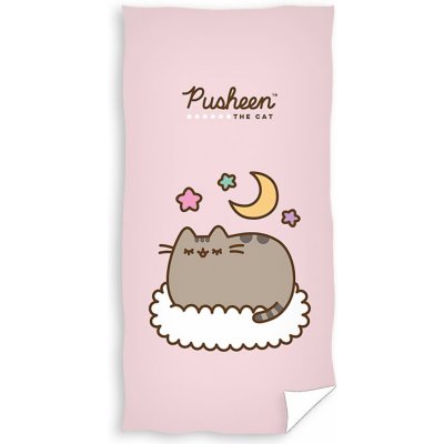 Carbotex Dětská plážová osuška KOČIČKA PUSHEEN DAYDREAM růžová 70 x 140 cm – Zboží Mobilmania