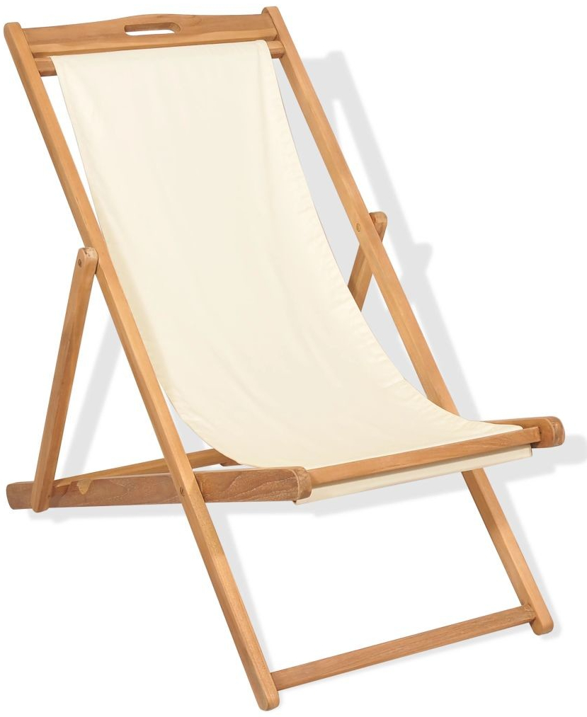43802 vidaXL Kempingová židle teak 56x105x96 cm krémová od 1 355 Kč -  Heureka.cz