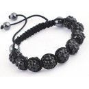 Shamballa náramek s černými korálky SSBSM-02