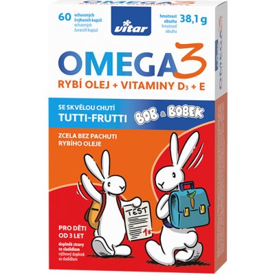 VITAR Kids omega 3 + vitamín D + vitamín E 60 kapslí