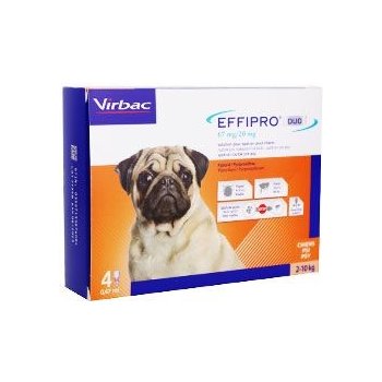 Effipro Duo Spot-on Dog S 2-10 kg 4 x 0,67 ml