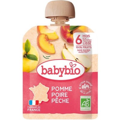 Babybio kapsička Jablko hruška broskev 90 g – Sleviste.cz