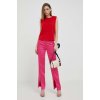 Dámské klasické kalhoty United Colors of Benetton dámské růžová jednoduché high waist 40V4DF03T.02A