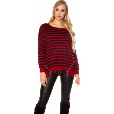 Koucla Oversize jumper striped Zip black – Hledejceny.cz