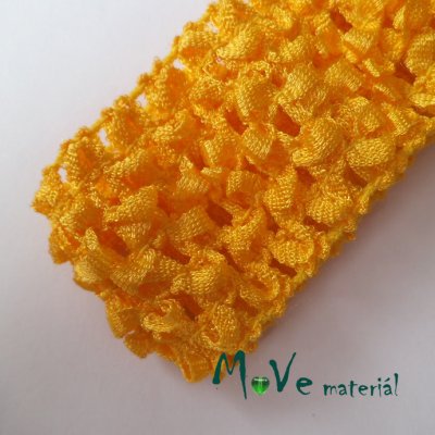 Dětská elastická háčkovaná čelenka, tm.žlutá – Zboží Mobilmania