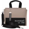 Kabelka Monnari dámská kabelka shopper aktovka urban letterman bag s kroužkem na klíče a popruhem s logem béžová