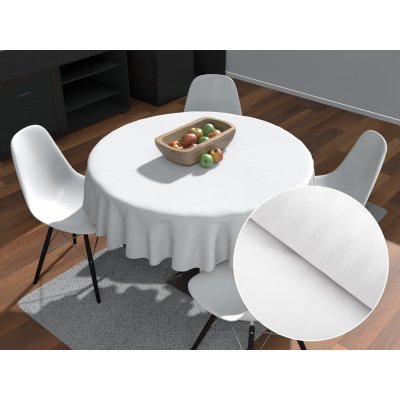 Biante Velký damaškový kulatý ubrus Atlas Gradl DM-010 Bílý proužky 1 cm Ø 180 cm – Zboží Dáma