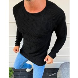 Basic pánský stylový pletený svetr s kulatým výstřihem wx1598 černý