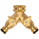 XTLINE Rozdvojka s ventily pro 2 mosazné rychlospojky | 3/4" - SB3030 – Sleviste.cz
