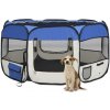 Autovýbava zahrada-XL Skládací ohrádka pro psy s taškou modrá 125 x 125 x 61 cm