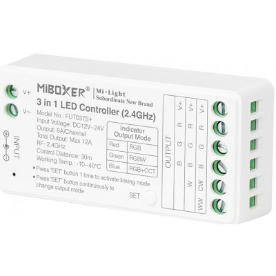 Mi-Light LED přijímač Boxer, 2,4Ghz, 12-24VDC, 12A FUT037S – Hledejceny.cz