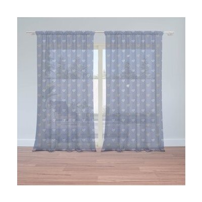 Sablio Záclony Srdíčka na modré: 2ks 150x250cm – Hledejceny.cz