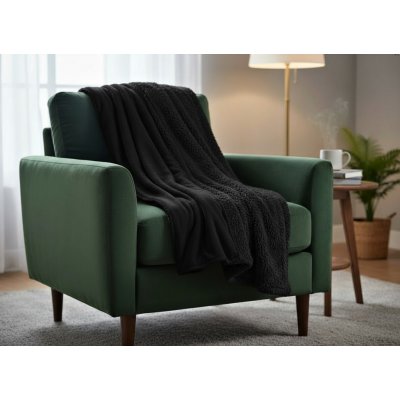 Mybesthome Přehoz na křeslo sedačku LUXURY černá 70 x 160 cm – Sleviste.cz
