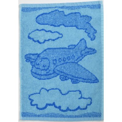 Textilomanie Dětský ručník BEBÉ letadlo modrý 30 x 50 cm 400 g/m2 30 x 50 cm