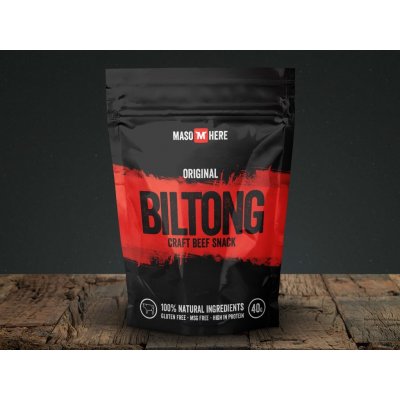 Maso Here Hovězí Biltong Originál 40 g – Zbozi.Blesk.cz