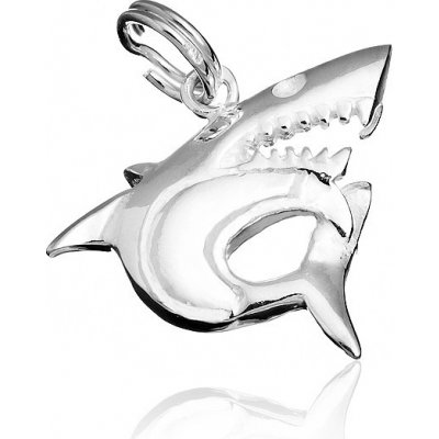 Šperky eshop Stříbrný přívěsek 925 dravý žralok X14.19