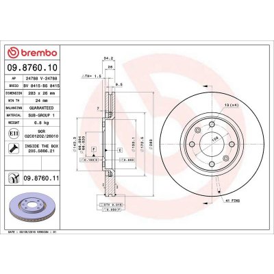 Brzdový kotouč BREMBO 09.8760.11 – Sleviste.cz