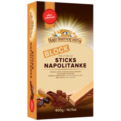 Žitoprerada DM Block Neapolitánky oplatky kakaové 400 g – Zboží Dáma
