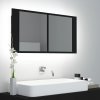 Koupelnový nábytek shumee LED koupelnová skřínka se zrcadlem černá 90 x 12 x 45 cm