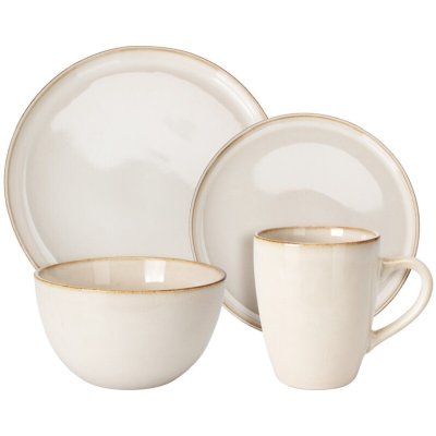 EXCELLENT HOUSEWARE Jídelní sada talířů kamenina 16 ks béžová – Sleviste.cz