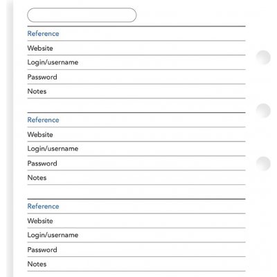 Filofax Seznam hesel náplň osobních diářů 20 listů – Sleviste.cz