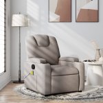 shumee Masážní polohovací křeslo taupe textil – Zboží Dáma