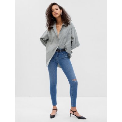 GAP Džíny High Rise Universal Jeggings modré – Zboží Dáma