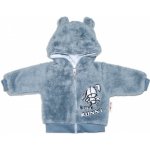 Baby Nellys kojenecká chlupáčková bundička s kapucí Cute Bunny šedá – Zboží Dáma