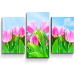 Sablio Obraz - 3-dílný Růžové tulipány - 75x50 cm – Hledejceny.cz
