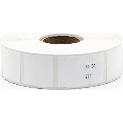 Etiketa na kotouči 30x30mm,plastová (PE), silné lepidlo SYNTYRE, dutinka 40 mm – Zboží Živě