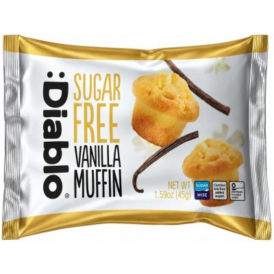 :Diablo pšeničný muffin s vanilkovou příchutí bez cukru se sladidly 45 g – Hledejceny.cz
