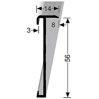 Küberit Schodový profil Stříbro F4 14x56mm – Hledejceny.cz