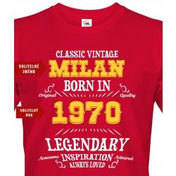Pánské tričko k narozeninám Born in... červená