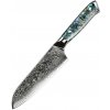 Kuchyňský nůž UG Grill Nůž Santoku 18 31 cm Damašková ocel 67 přírodní perleť Abalone