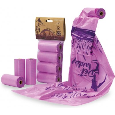 PetBuddy sáčky na exkrementy LEVANDULE 4 role á 20 sáčků s potiskem a vůní – Sleviste.cz